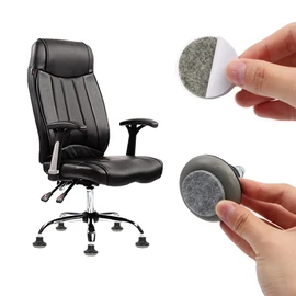 FOROREH 5PCS Glide Castors, Black Office Chair Swivel Caster Wheels, 2 Inch Bell Glides Replacement Office Chair Wheels Stopper with Felt Pads for Furniture, Floor Chair and High Profile Stool