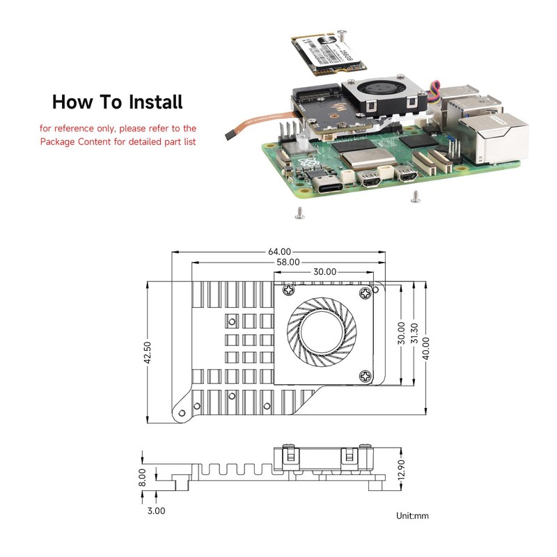 Waveshare PCIe to M.2 Adapter Board (E) for Raspberry Pi