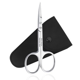Tijeras para cutículas curvadas extrafinas - Tijeras profesionales de acero de alto carbono para uñas, cejas, bigote, piel seca y pestañas - Tijeras d