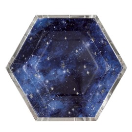 Unique Galaxy Hexagon Shaped 8.25" Dessert Plates, 8ct - Foil Stamping