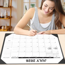 Desk Calendar 2026-2027 with Desk Mat – 22" x 17" Large Desk Pad Calendar Runs from July 2026 to December 2027, Office Supplies Desktop Monthly Calendar for Home & Office