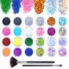 24Pcs Nail Glitter Powder, Nail Art Sequins Holographic Glitters, Cosmetic