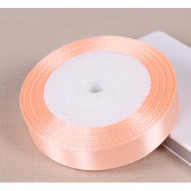 25 Yards / 23 Meters of Satin Ribbon 10mm - (Peach) for Gifts Wrap, Wedding, Decoration, Clothing, Party, Sewing, Events, Bows