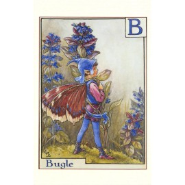 Flower Fairy Postcard: B is for Bugle Flower - Fairy Dressed in Blue and Purple