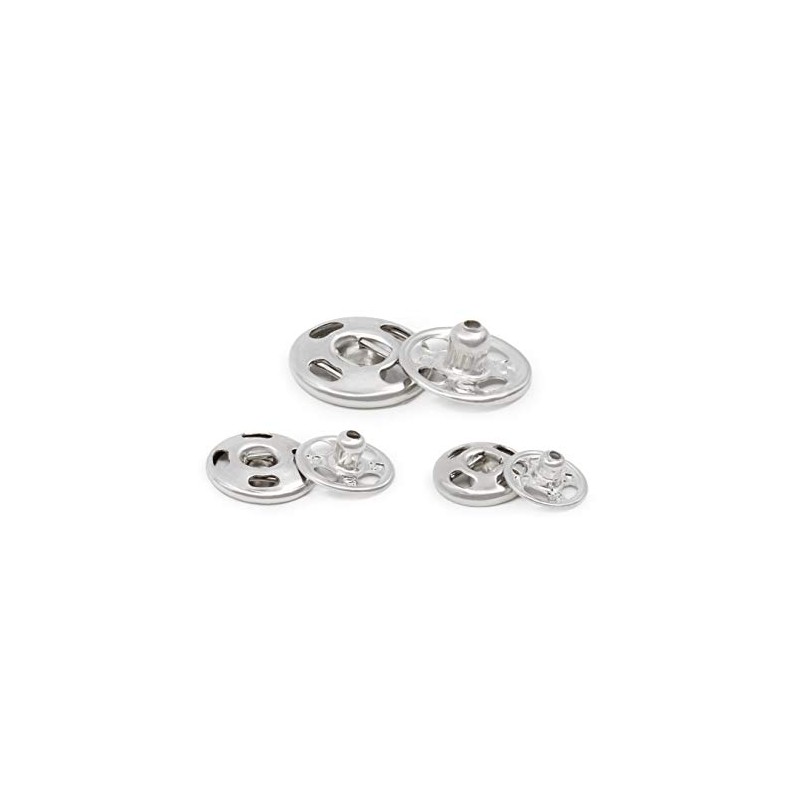Dritz 81-65 Sew-On Snaps, Size 1/0, 2/0 & 4/0, Nickel-Plated
