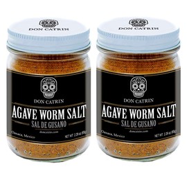 Sal de Gusano Agave Worm Salt 65 gram jar 2.29 oz - Premium Gourmet Salt in Gift Box - Chinicuil - Pairs with Tequila and Mezcal Don Catrin (Pack of 2)
