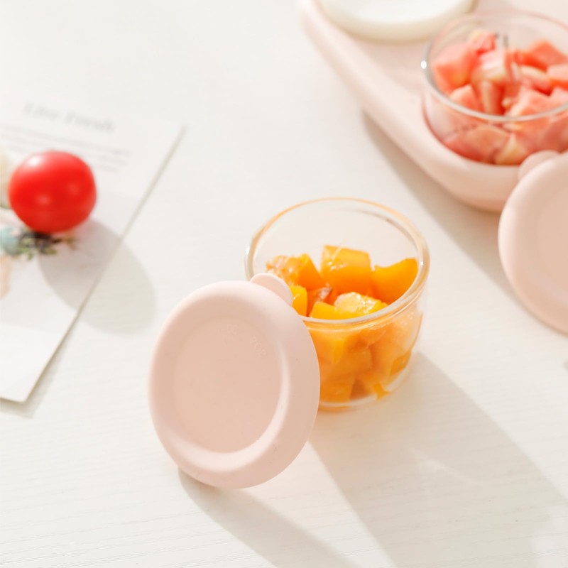 Kalar Baby Food Preservator Containers 4 Pcs Glassware... (Pink)