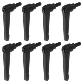 sourcing map 8pcs Adjustable Clamping Lever Handles M8 x 15mm Male Thread Bolt Knobs Rotating Screw Locking Quick Release Ratchet Push Button Handle, Black