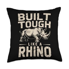 Rhino Build Tough Like A Rhino Animal Throw Pillow