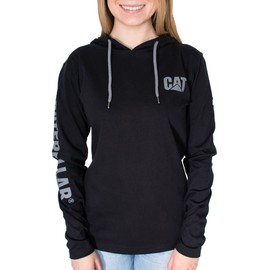 Caterpillar Women's UPF Banner Hooded Tee - Black, Small