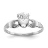 10k White Gold Ladies Claddagh Ring Size 6