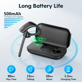 New bee Bluetooth Headset Wireless Earpiece for 1 PACK Black