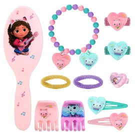 Gabby's Dollhouse 11pcs Girls Kids Hair Accessories Clips Comb Bands and Beauty Set