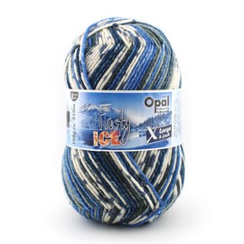 Opal XLarge Frosty Ice (320m) 8-Ply Yarn - Wool-Blend, for Knitting Warm Socks with a Unique Colour Patterns, 11352, 1 x 150g
