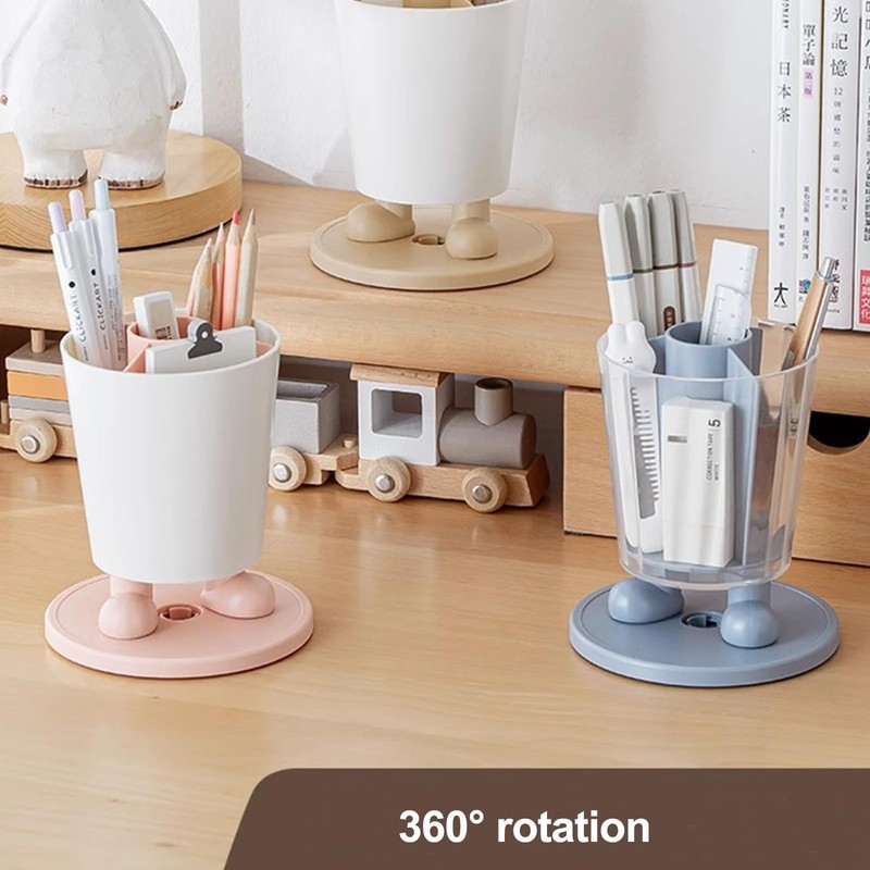 INSTOME Rotating Pen Holder,Cute Bow Pen Holder,Office Desk Accessories for