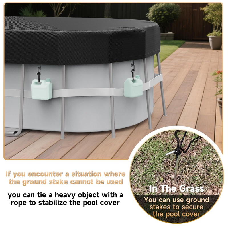 LXKCKJ Rectangular Pool Cover for Above Ground Pools, Solar Oval