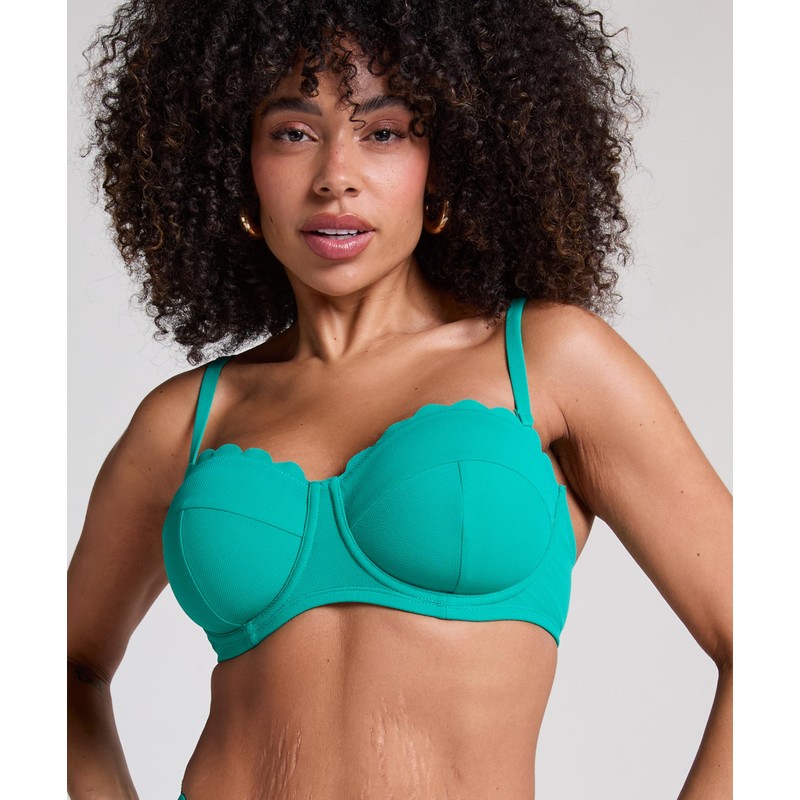 Hunkemöller Padded Strapless Underwired Bikini Top Scallop Cup E+, Hkm