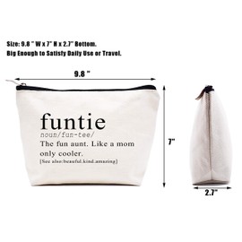 Funtie - Definition of Aunt Gift – Funny Aunt Gift for Wedding Anniversary Birthday Mothers day Christmas - Makeup Bag Cosmetic Bag Travel Pouch Gift - the Fun Aunt Like a Mom Only Cooler