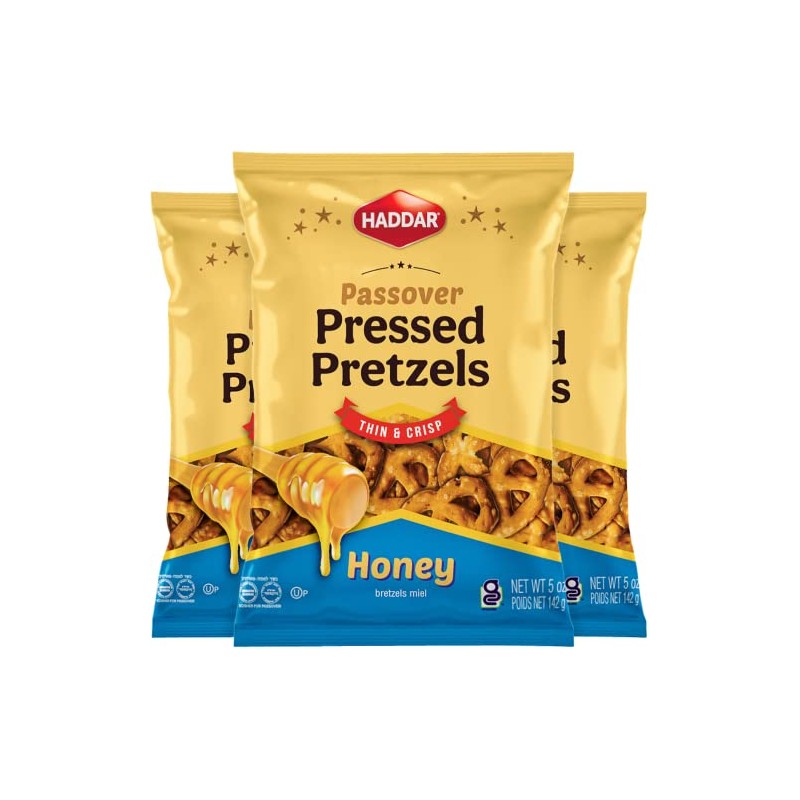 Haddar Gluten Free Pressed Honey Pretzels, 5oz (3 Pack) |