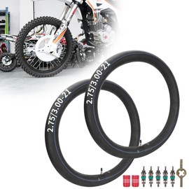 RUTU 2.75/3.00-21 Inner Tubes with TR4 Straight Valve Stem for 80/90-21 80/100-21 Tire Off Road Motorcycle Pit Dirt Bike Trail Bike - 2Pack