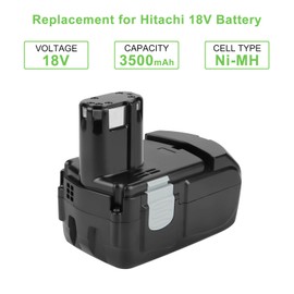Hanaix 3500mAh 18V Battery EB1812S for Hitachi 18V EB1812S EB1814SL EB1820 EB1820L EB1824L EB1830HL DS18DVF3 DS18DFL C18DL DV18DMR WR18DMR UB18DL WR18DL 322436 Cordless Drill