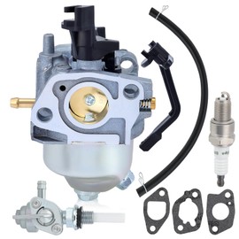Hipa Carburetor Kit for Harbor Freight Predator 4375 Champio-n 3000 3500 4000 Watt Generator Powered by 196CC 212CC 6.5HP Engine Parts with Spark Plug Shut off Valve