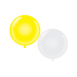 60 inch Giant Latex Balloons - Qty 2- (1) Yellow (1) White