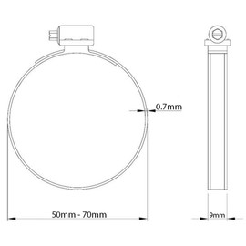 50mm - 70mm Stainless Steel Jubilee Type Strong Worm Drive Hose Clip Adjustable Hose Clamp Ducting Clamp for Flexible Hose Pipe (Pack of 4)