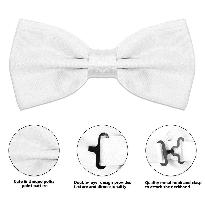 CHEERYMAGIC Men's Bow Ties Classic Solid Color Pre-Tied Bow Tie