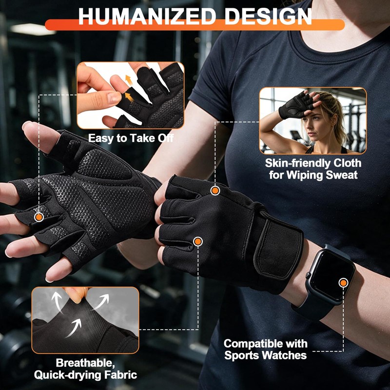 Demark Weight Lifting Gloves for Gym Workouts, Men and Women-M