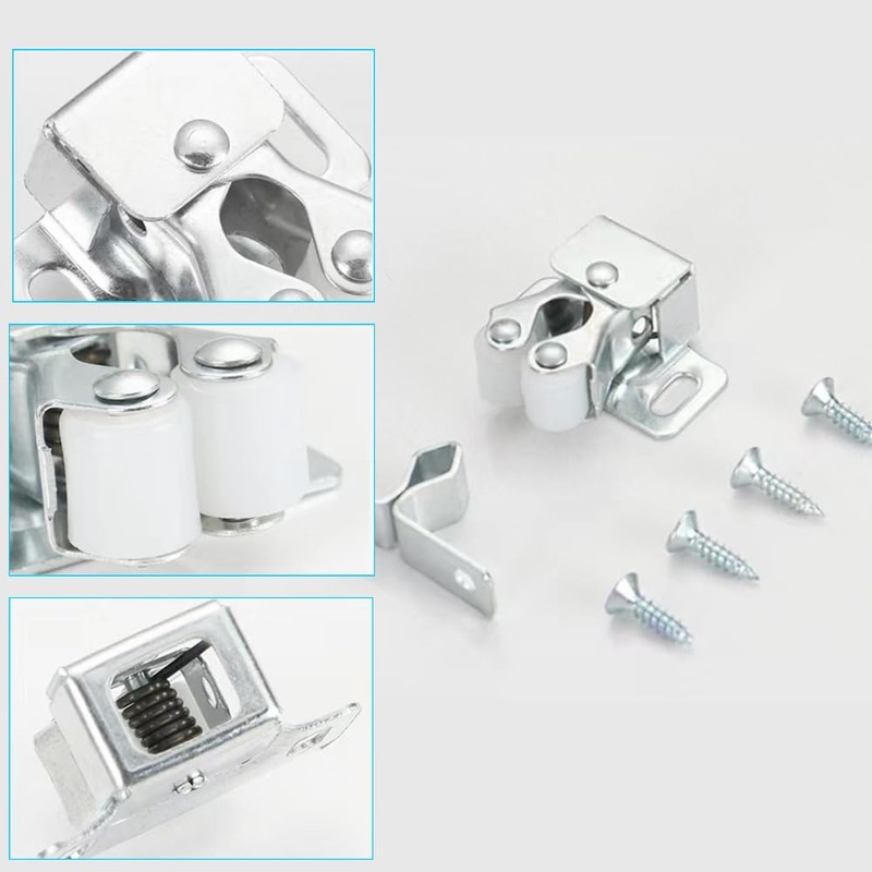 6 Pack Cabinet Latch - Double Roller Catch Hardware for