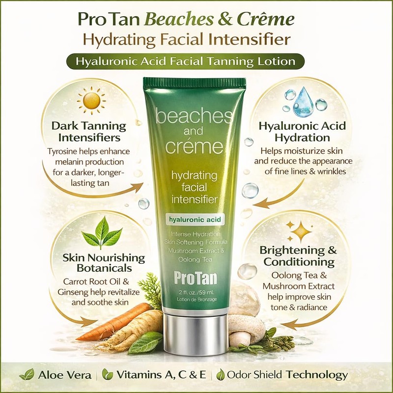 Pro Tan Beaches and Creme Hydrating Facial Intensifier with Hyaluronic