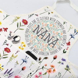 JXGZSO Nana Kitchen Apron Grandma Birthday Gift Grandma Chef Apron Granny Housewarming Gift (CA Nana Apron)