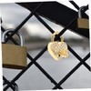 WOONEKY 2Pcs Gold Heart Shaped Padlock with Sparkly Rhinestones Love