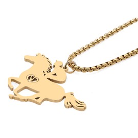RAIDIN Horse Gifts for Girls Stainless Steel 18K Gold Silver Plated Animal Horse Necklace Pendant for Women Cute Simple Horse Necklaces Jewelry Gifts for Horse Lovers (Gold-012)