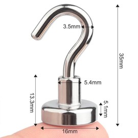 YIAGUN Magnetic Hooks, Strong Neodymium Magnet Hooks, Strong Magnetic Hooks for Fridge, Strong Magnet with Hooks for Hanging, Kitchen, Bathroom, Garage, Grill (6 Pack)