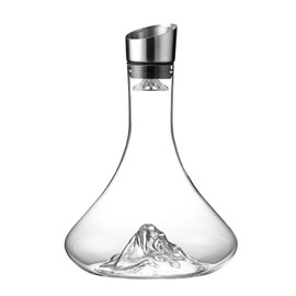 Iceberg Wine Decanter,Red Wine Carafe with Built-in-Aerator,Wine Aerator,Wine Gifts for Christmas,Stainless Steel Pourer Lid,Filter,100% Hand Blown Lead-free Crystal Glass