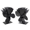 4 Blade Heat Powered Stove Fan Silent Eco Friendly Aluminium