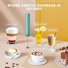 Frother Wand,Frother for Coffee,Handheld Frother,Coffee Frother Handheld,Coffee Mixer Wand, Hand Frother,Milk Frother Handheld,Coffee Whisk,Hand Mixer,Mini Food Chopper and Whisk,4-Speed,10Oz