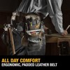 DEWALT Leather Tool Belt Organizer with 18 Pockets, Heavy Duty