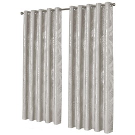 Olivia Rocco Leaf Sparkle Blackout Curtains Super Soft Thermal Insulated Ring Top Eyelet Curtain for Living Room Bedroom Drapes Window Black 2 Panels Home Decoration, Natural 66x90