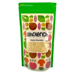 Onion Granules 250g – 0.5–1mm Granulated Minced Onion for Cooking, Seasoning & Spice Blends – No Additives – Wholerich Foods