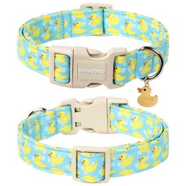DOGWONG Duck Cotton Dog Collar, Summer Cute Dog Collar Durable Soft Beachy Pet Dog Collars Puppy Necklace for Small Medium Large Dogs
