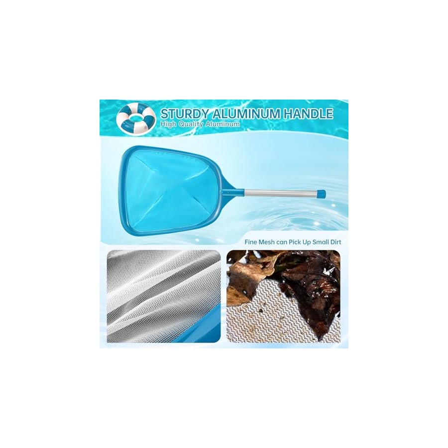 HydraJoy Pool Skimmer Net - Durable Leaf Rake for Clean Pools