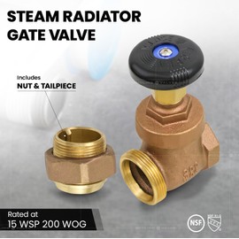 Steam Radiator Gate Valve 1-1/4 in. FIP x Male Union Heavy Duty Brass Steam Gate Valve Union with Molded Thermal Plastic Handle