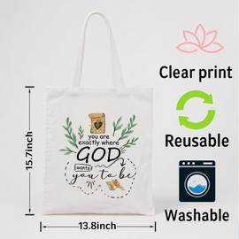YTTRVHIH Bible Verse Canvas Tote Bag, Christian faith Tote Bag, Aesthetic Canvas Bags for Women, Reusable Cloth Cotton Bags for Shopping, Religious Gifts to Friends Women Family