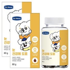 Petto Maman dog nutritional supplement, 80g, tear improvement eye health, 2 pcs / 펫또마망 강아지 영양제, 80g, 눈물개선눈건강, 2개
