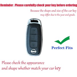 HIBEYO Key Fob Cover for Nissan Qashqai Altima Teana 2022 2023 Key Case Holder 3 Button for Nissan Accessories Smart Key Keychains for Nissan Teana-White