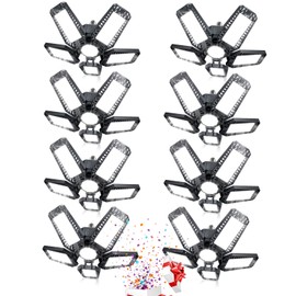 YIBEYYDS LED Garage Light - 160W 16000LM 6500K LED Garage Ceiling Lights, Screw in Shop Lighting 5+1 Deformable Panels for Attic, Basement, Workshop, E26/E27 (8)