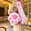 MDFREL Cat Paw Keychain Cartoon Cat Keychain PVC Soft Silicone